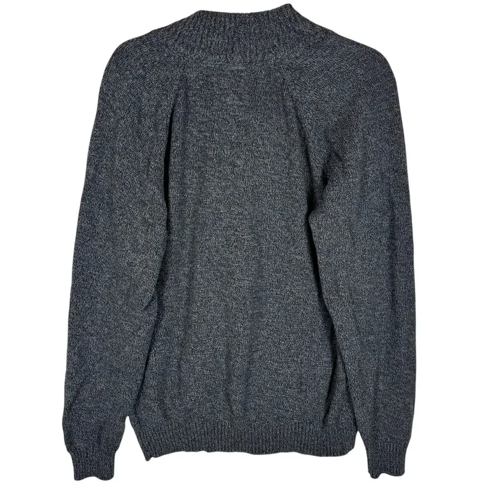 Weatherproof Vintage Sweater Mens Large Charcoal‎ Quarter Zip Knitted Cotton